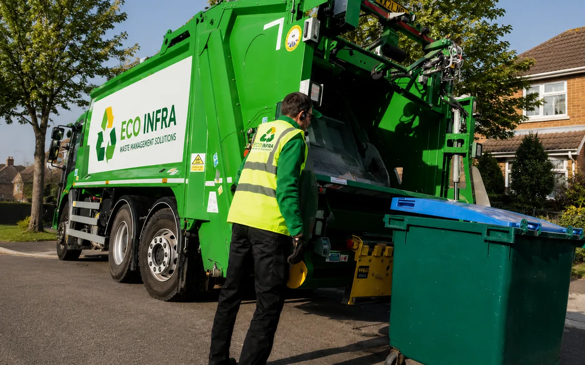 Commercial waste collection at a business site